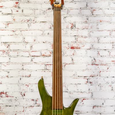 Samick - Fretless 5 String Bass w/Open Headstock, Trans Green - w/HSC - x3817 - USED image 3