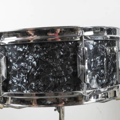 1970s Beverley Black Diamond Pearl Drum Set image 4