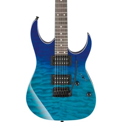 Ibanez  GRG120QASP GRG Series 6-String Electric Guitar  2023 - Transparent Blue Gradation image 1