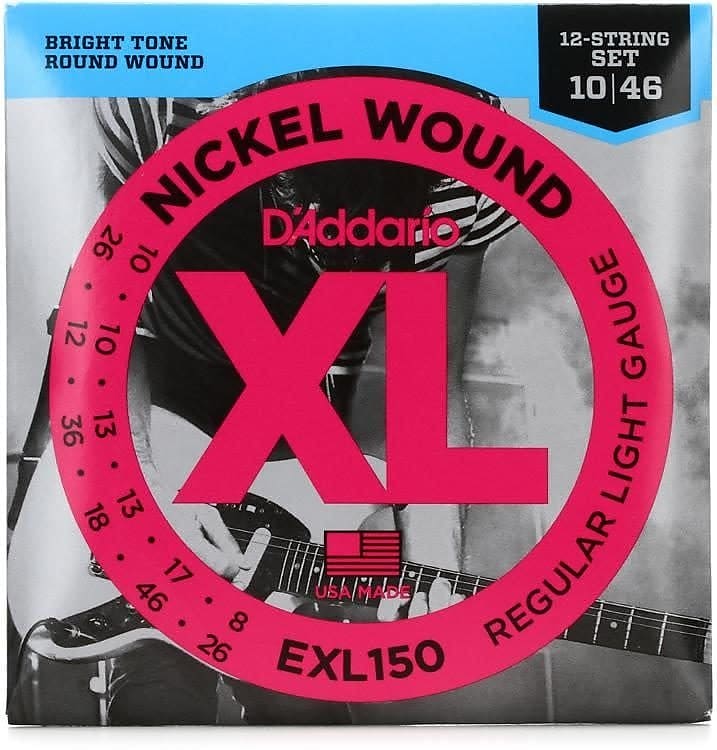 D'Addario EXL150 XL Nickel Wound Electric Guitar Strings - .010-.046 Regular Light 12-string image 1