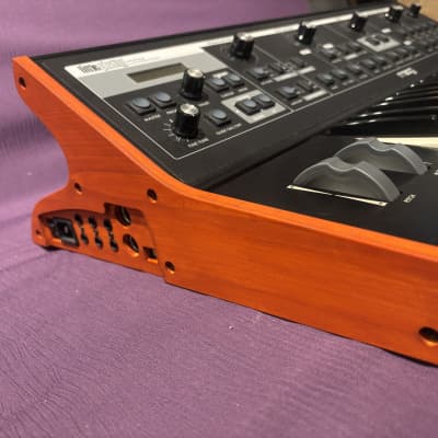 Moog Sub Phatty & Little Phatty or Stage2 Sidepanels. 2025 - dark orange　organic oil finish followed by a coating of beeswax.