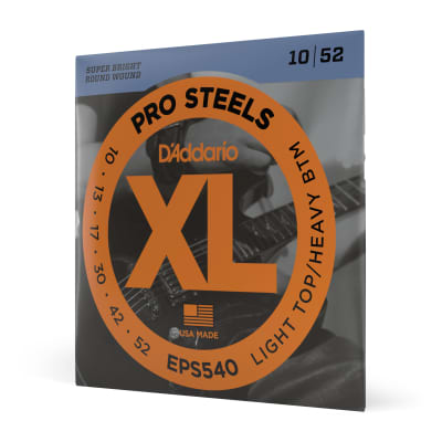 D'Addario EPS540 Pro Steels Electric Guitar Strings; gauges 10-52 image 1