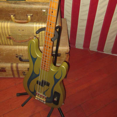 Vintage 1969 Fender Telecaster Bass Metallic Blue Flame Refinish w/ Gig Bag image 2