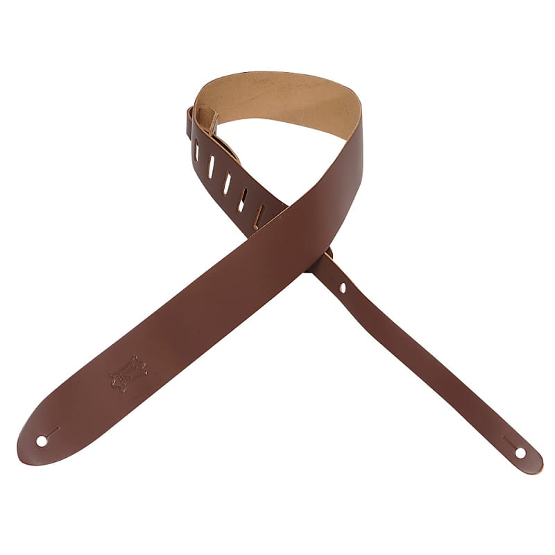 Levy's Leathers - M12-BRN -  2" Wide Brown Genuine Leather Guitar Strap. image 1