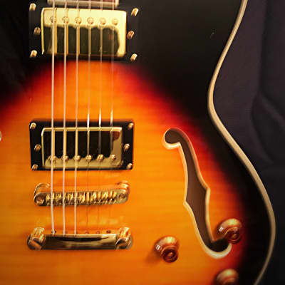 Caraya SEG-272VS Semi-Hollow Electric Guitar Vintage Sunburst