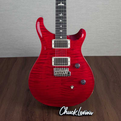 PRS CE24 Flame Maple Electric Guitar, Ebony Fingerboard - Scarlet Red - CHUCKSCLUSIVE - #230365235 - Display Model image 1