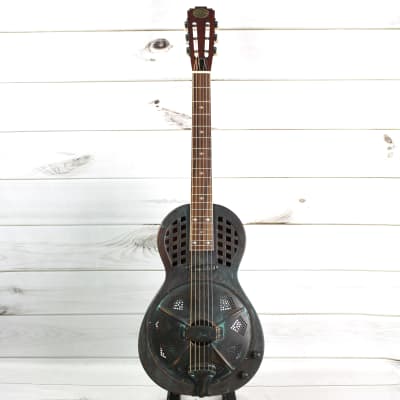 Royall Resonators Parlorizer Distressed Relic Copper Finish Brass Body Resonator Guitar with Pickup image 3