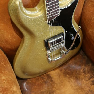 Guitare Type Mosrite "Discoramones" Philippe Dubreuille Gold Sparkle 2020 image 4