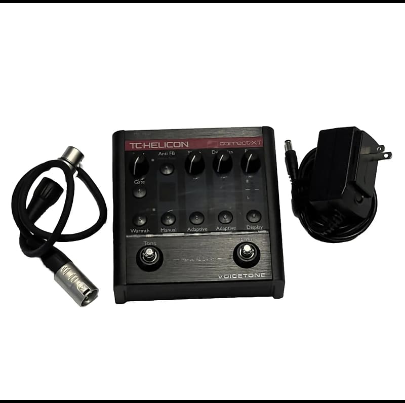 TC Helicon VoiceTone Correct XT 2011 - 2019 - Black with power and XLR  cables