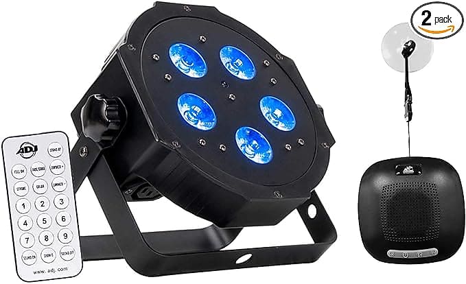 American Dj Adj Mega Hex Par Can Rgbwa+Uv Slim Led Wash Light Up-Light+Speaker