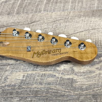 MyDream Partcaster Custom Built - Green Natural Thinline Lollar image 5