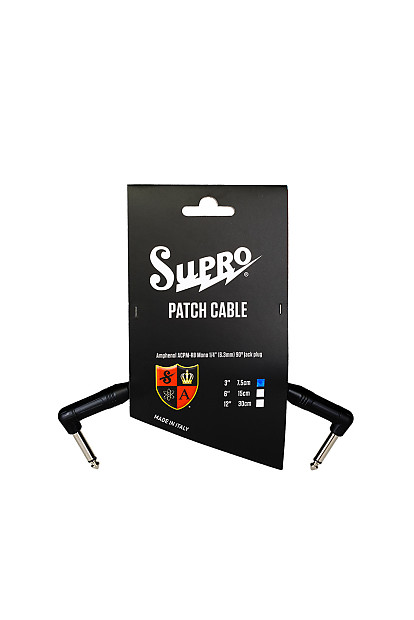 Supro PC-3 1/4" TS Right-Angle Patch Cable - 3" image 1