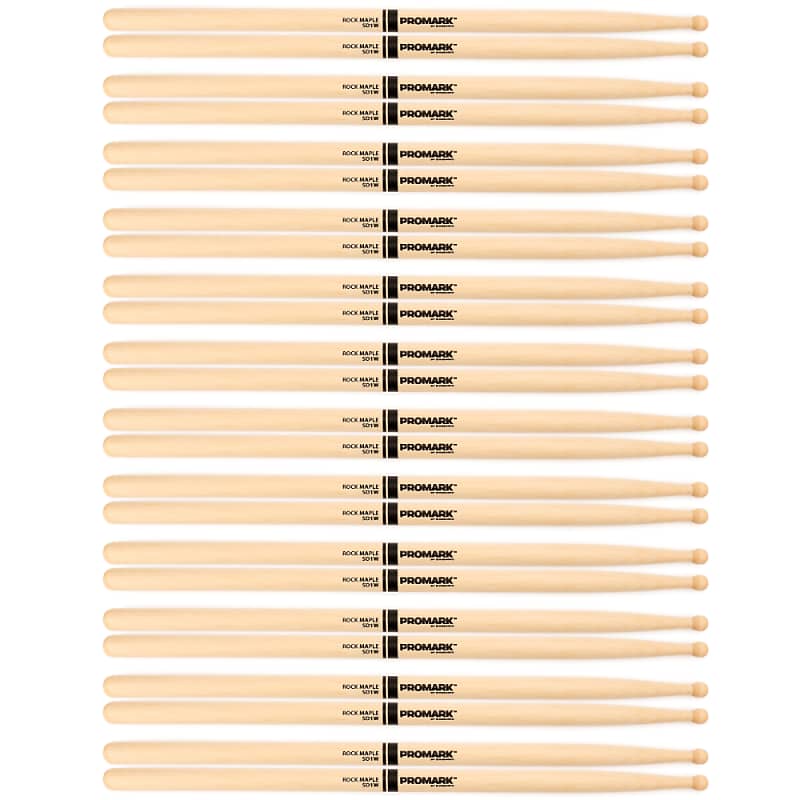 12 Pairs ProMark SD1 Maple Wood Tip Drum Sticks image 1