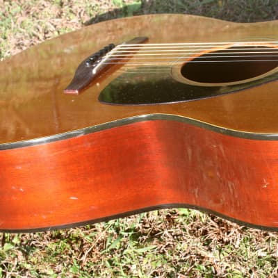 Yamaha FG 150 Red Label 000size Guitar Circa 1968 Natural+Chip Board case image 13