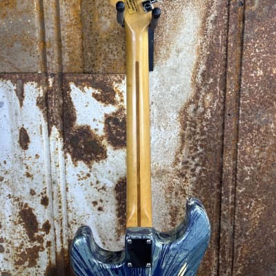 Fender FSR Splattercaster Standard Stratocaster 2003 Midnight Blue Swirl over Olympic White (Used) image 10