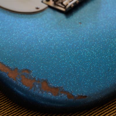 American Fender Stratocaster Performer Custom Relic Nitro Blue Sparkle image 6