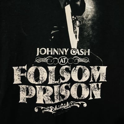 Johnny Cash Live at Folsom Prison Large T-shirt Used Black image 1