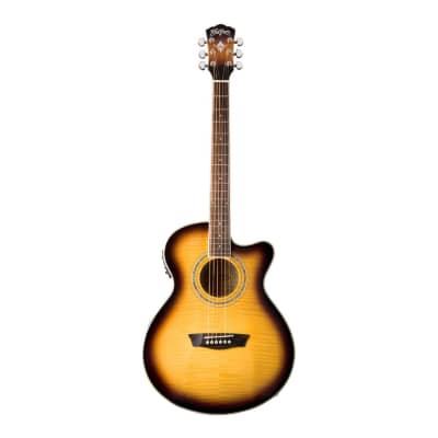 Washburn Festival EA15 Acoustic Electric Guitar (Right-Hand, Tobacco Burst) with Accessory Bundle image 2