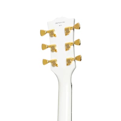 J&D Luthiers LP-Custom Style Electric Guitar | White/Trapeze Tailpiece image 8