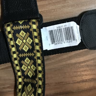Levy's M8HT-17 Hootenanny 2" Brown and Yellow Jacquard Weave Guitar Strap image 2