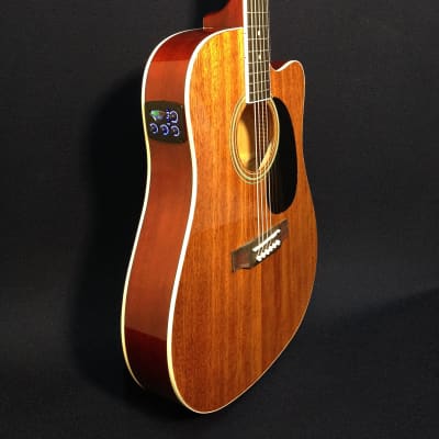 Haze F631BCEQMS Thin Body Acoustic Guitar, EQ, Cutaway + Free Gig Bag, Picks image 8