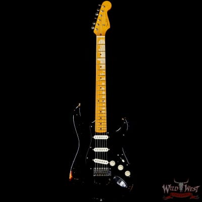 2021 Fender Custom Shop Team Built David Gilmour Signature Stratocaster Relic Black over 3 Tone Sunburst image 3