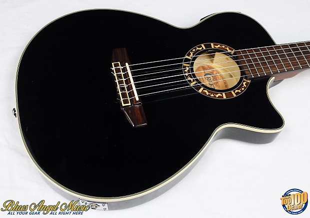 Crafter CTS155C/BK Acoustic-Electric Classical Thinline Guitar w/HFC, Solid  Spruce Top! #18729