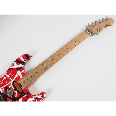 EVH Striped Series Frankie, Maple Fingerboard, Red/White/Black Relic image 7