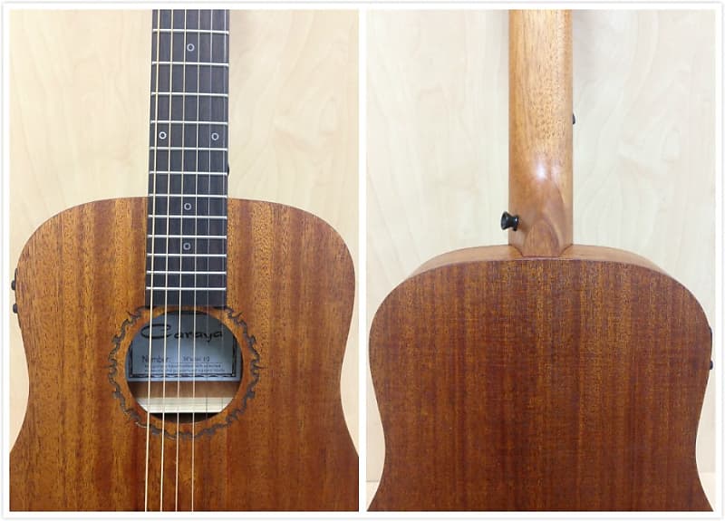 Caraya Safair 34 EQ All Mahogany Acoustic Guitar w/Built-in EQ,Tuner+Free  Bag