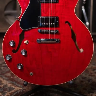 Gibson ES-335 Figured Left Handed - Sixties Cherry with Hardshell Case image 13