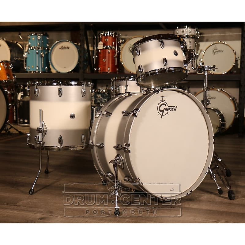 Gretsch Brooklyn 4pc Rock Drum Set Silver Mist Duco | Reverb