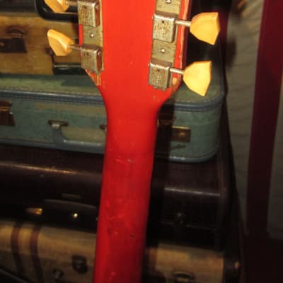 1964 Supro Folkstar Resonator Guitar Red w Case image 5