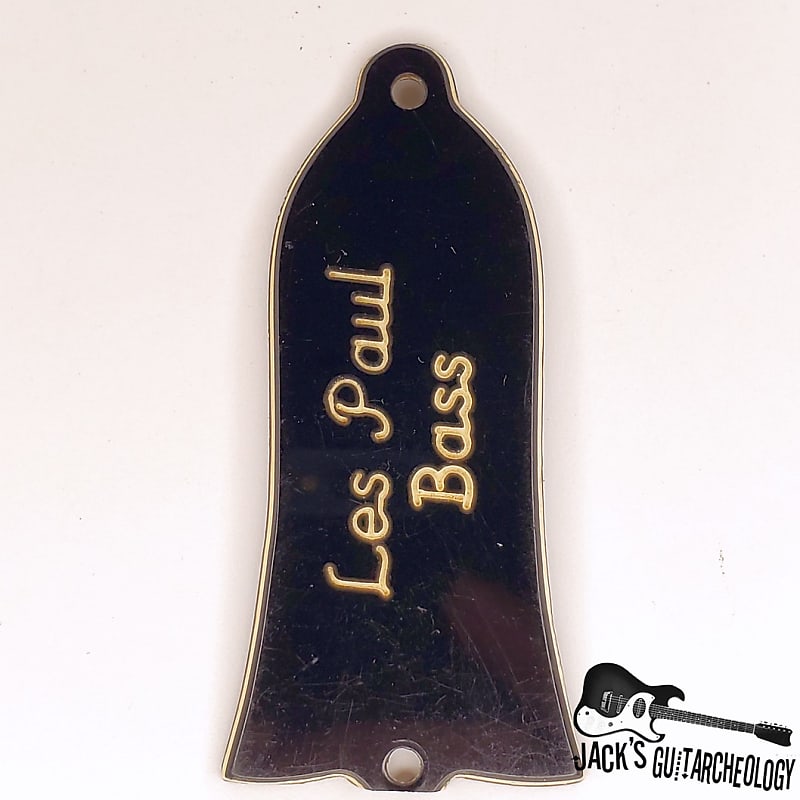 NOS Gibson Les Paul Bass Truss Rod Cover (1970s Black & White) image 1