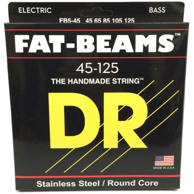 DR Strings Fat-Beam Stainless Steel Bass Strings: 5-String Medium 45-125 image 1