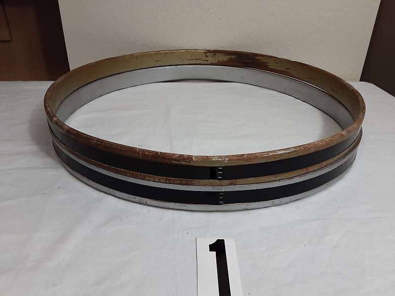 Premier 22” Bass Drum Hoops 1970s Silver / Black..2 In Reverb