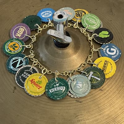 Upcycled Percussion - Bottle Cap Ching Ring - Hi Hat Tambourine - Multicolor image 2