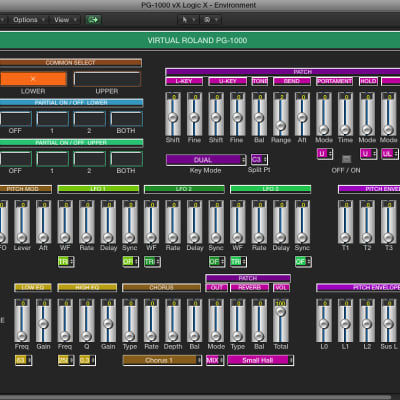 Virtual PG-1000 editor / programmer - Roland D-50 / D-550 - LOGIC v4 - X