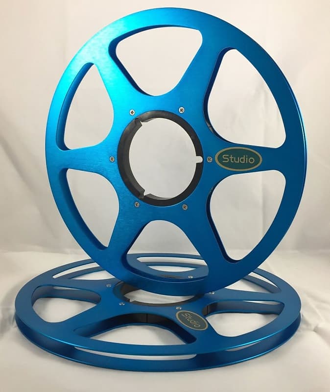 10.5 Anodized Aluminum metal Reel to Reels - ONE PAIR - Blue