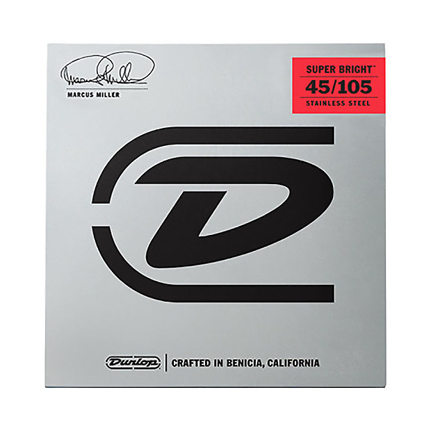 Dunlop DBMMS45105 Marcus Miller Signature Super Bright Stainless Steel Bass Strings (45-105) image 1