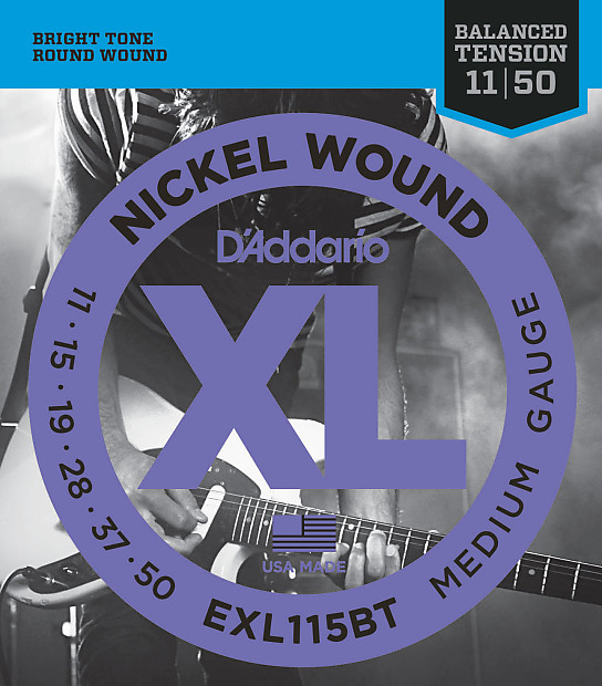 D'Addario EXL115BT Nickel Wound Electric Guitar Strings, Balanced Tension Medium, 11-50 image 1