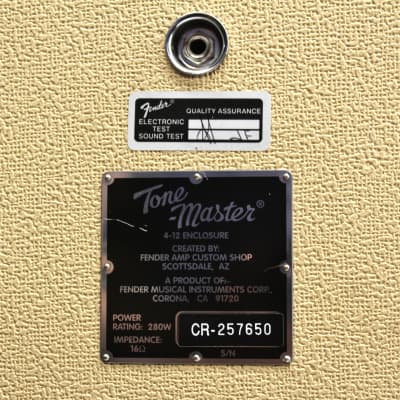 Fender Tonemaster 4x12 Guitar Amplifier Cabinet - Blonde 280W 16 Ohms image 4