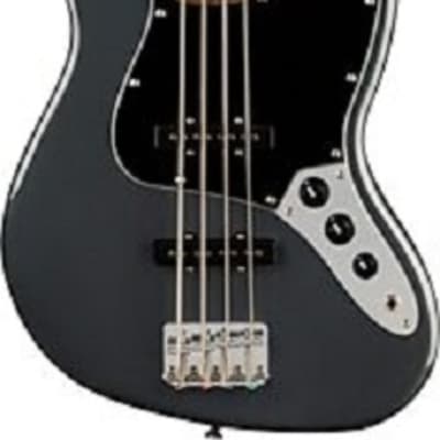 Squier Affinity Series Jazz Bass Laurel Fingerboard Black Pickguard, Charcoal Frost Metallic image 4