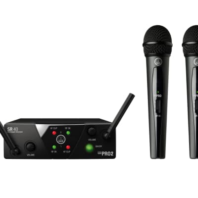 AKG MINI2VOC-US25AB Dual-Channel Mini Wireless Vocal System with Two Handheld Microphones, AB Band image 1