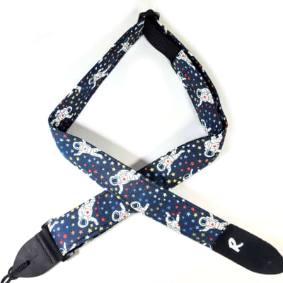 Astronaut Guitar Strap - Shiny Stars in Space -Space Man Guitar Strap- Sci Fi -Galaxy Space Guitar Strap- Astronomy-Electric Acoustic Bass image 4
