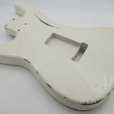 4lbs 2oz Nitro Lacquer Aged Relic Olympic White S-Style Vintage Custom Guitar Body image 8