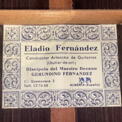 Eladio (Gerundino) Fernandez flamenco guitar 1989 beautiful handmade guitar with loud and deep sound + check video! image 12
