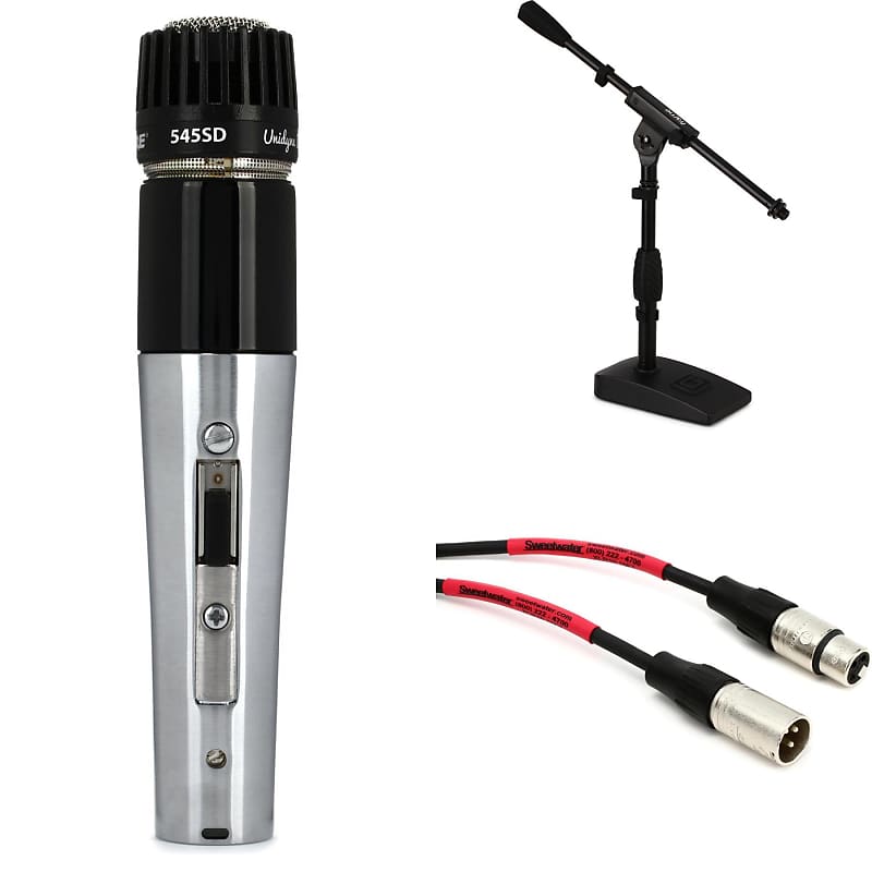 Shure SM57-LC Instrument/Vocal Cardioid Dynamic Microphone Bundle with Mic  Boom Stand, XLR Cable, Mic Clip, and Bag