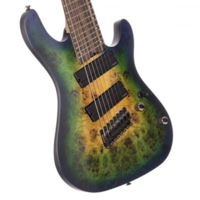 Cort KX508MS KX Series 8 String Electric Guitar. Mariana Blue Burst image 1