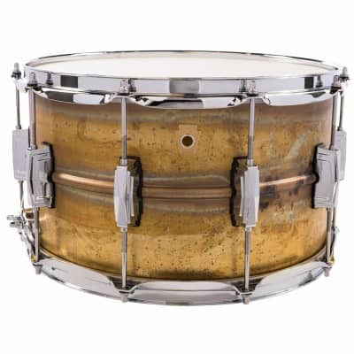 Ludwig LB484R Raw Brass Phonic Snare Drum with Imperial Lugs, 8 x14