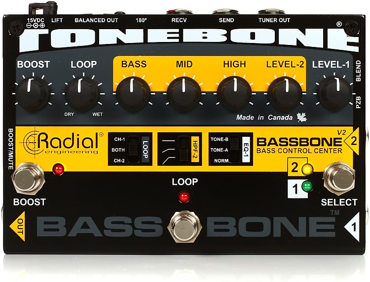 Radial Bassbone V2 2-ch Bass Preamp and DI Pedal image 1